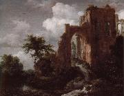 Jacob van Ruisdael A ruined Entance gate of  Brederode Castle Spain oil painting artist
